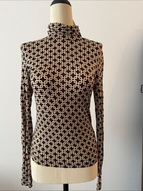 H&M X Richard Allen Long Sleeve Turtleneck - Black/Cream/Gold
